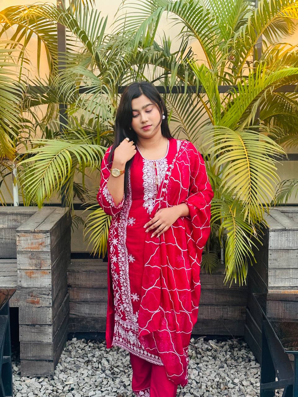 Georgette Embroidery Four Piece ছবি 6
