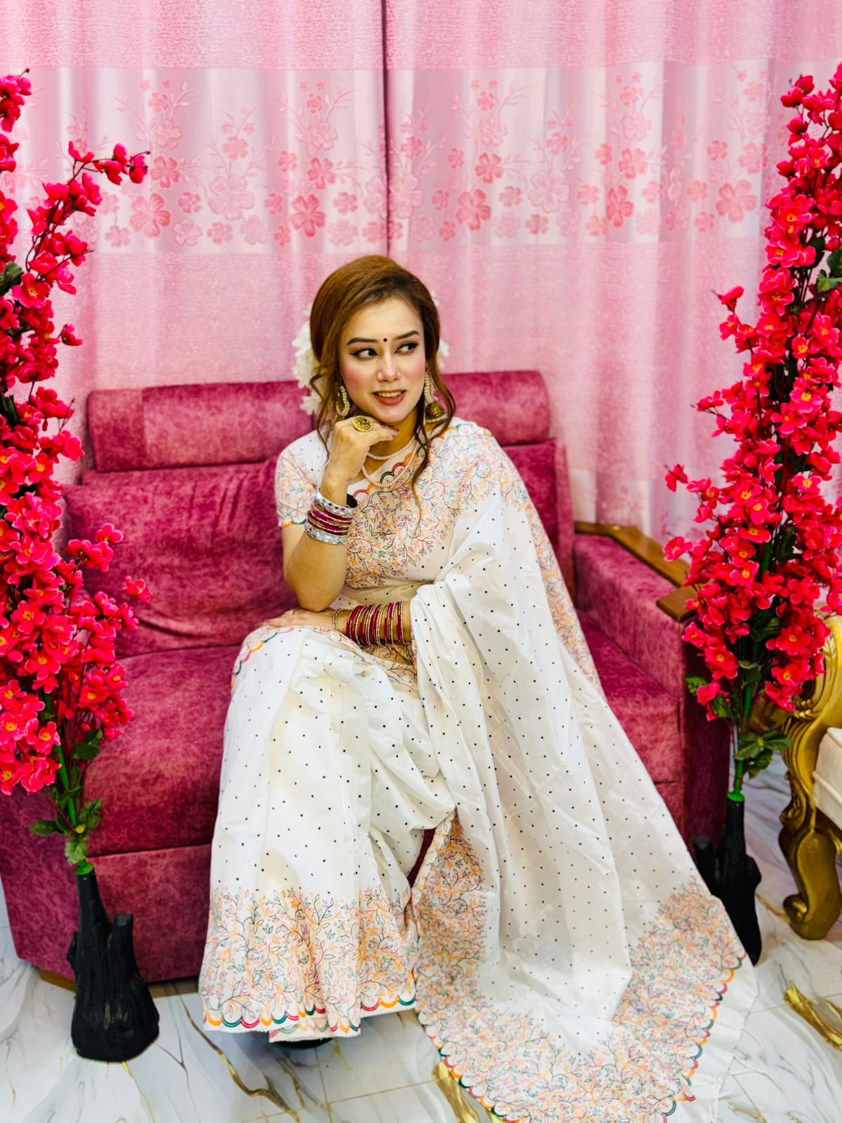 Dhupian Silk Sharee with Blaus Piece ছবি 6