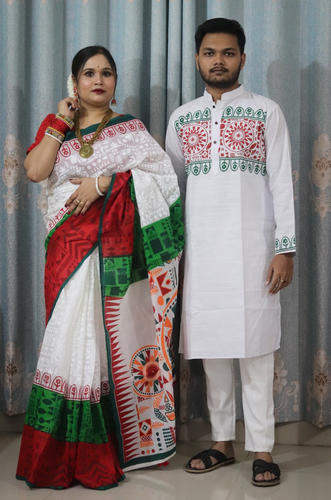 Sharee Panjabi Couple Set (No Blouse Piece) ছবি 8