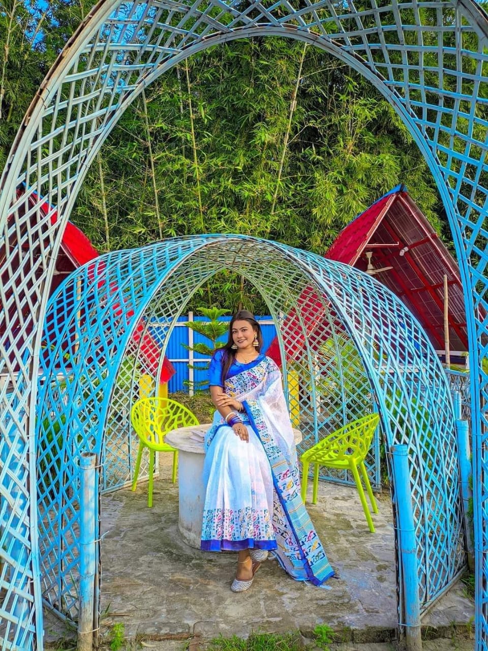 হাফ সিল্ক স্ক্রিন প্রিন্ট শাড়ি ছবি 10