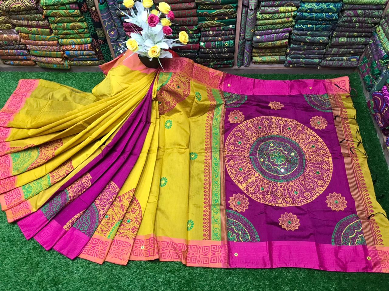 এমব্রয়ডাড়ী ধুপিয়ানসিল্ক শাড়ী