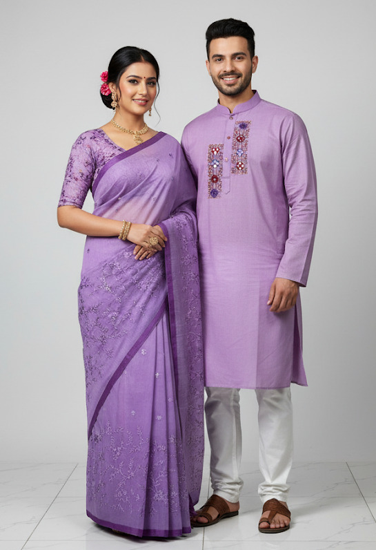 Premium Sharee Panjabi Couple Dress ছবি 5
