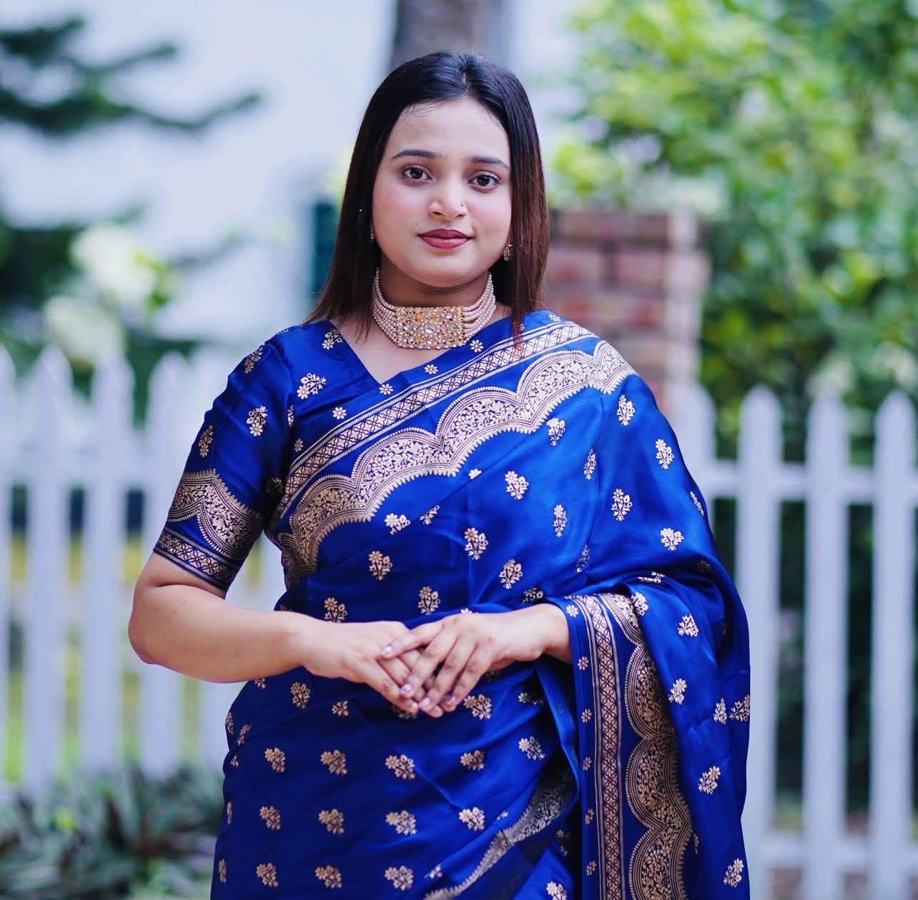 Japani Silk Skin Print Sharee with Blouse Piece