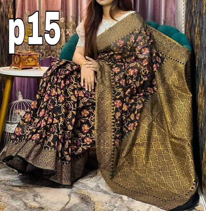 Half Silk Handprited Sarees ছবি 8