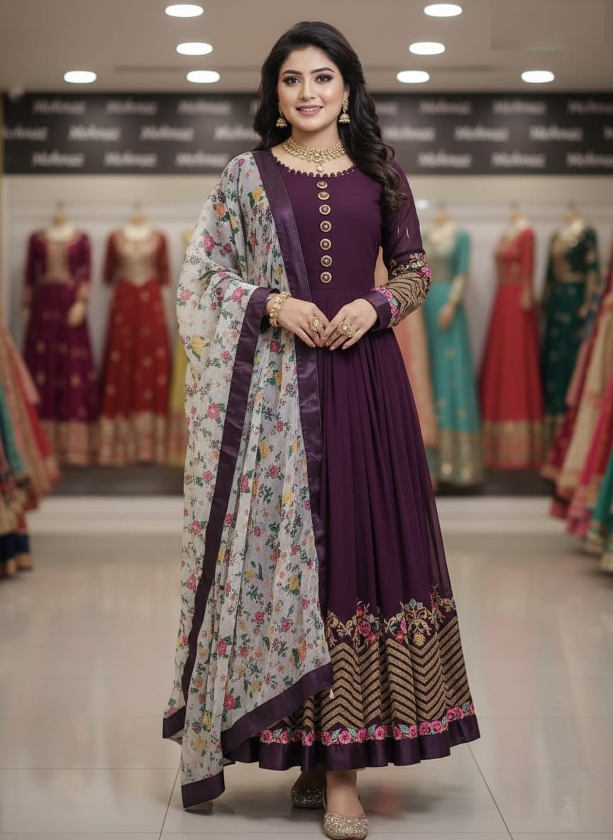 Jorjet Embroidery Party Dress ছবি 2