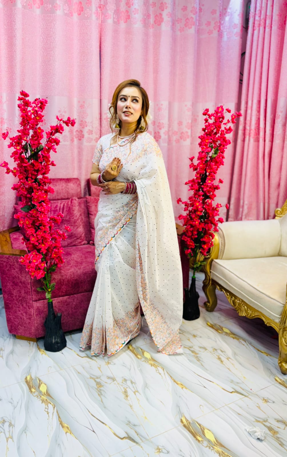 Dhupian Silk Sharee with Blaus Piece ছবি 4