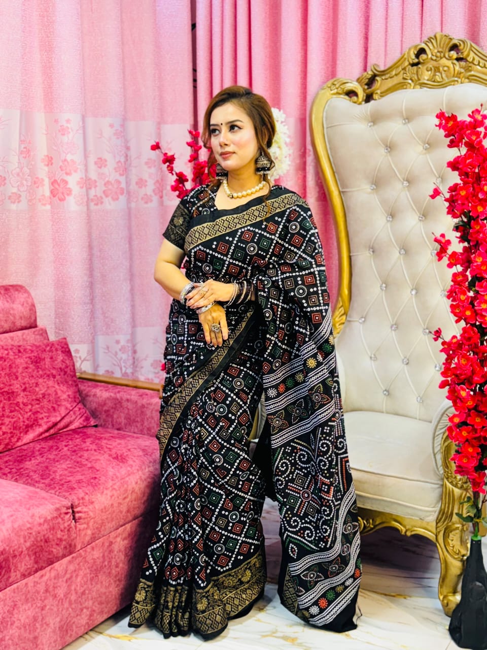Dhupian Silk Sharee with Blaus Piece ছবি 4
