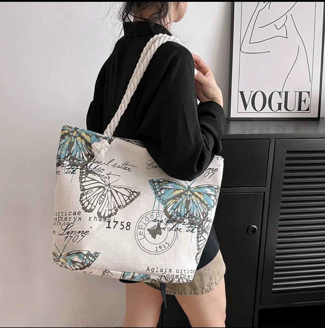 Floral canvas bag