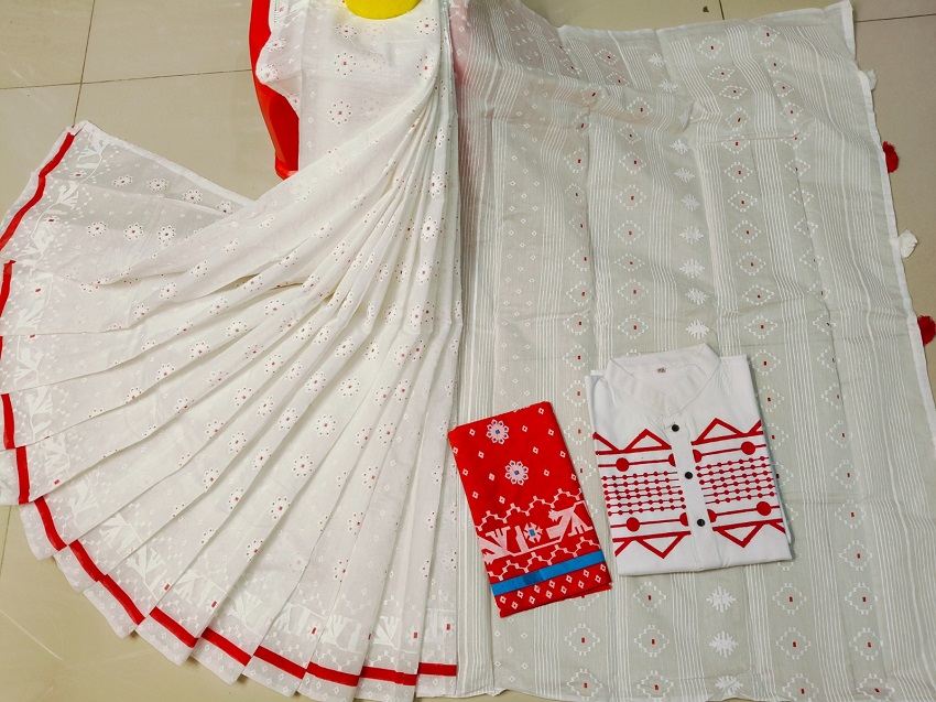Sharee Panjabi Couple with Blouse Piece