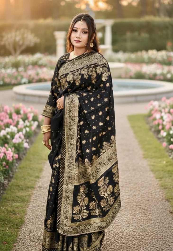 Japani Silk Sharee with Blouse Piece ছবি 8