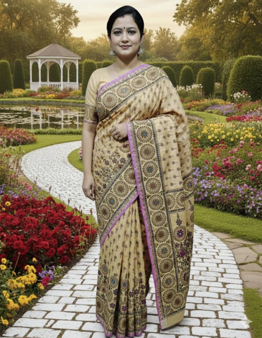 Premium Silk Boutique Skin Print Shari ছবি 16