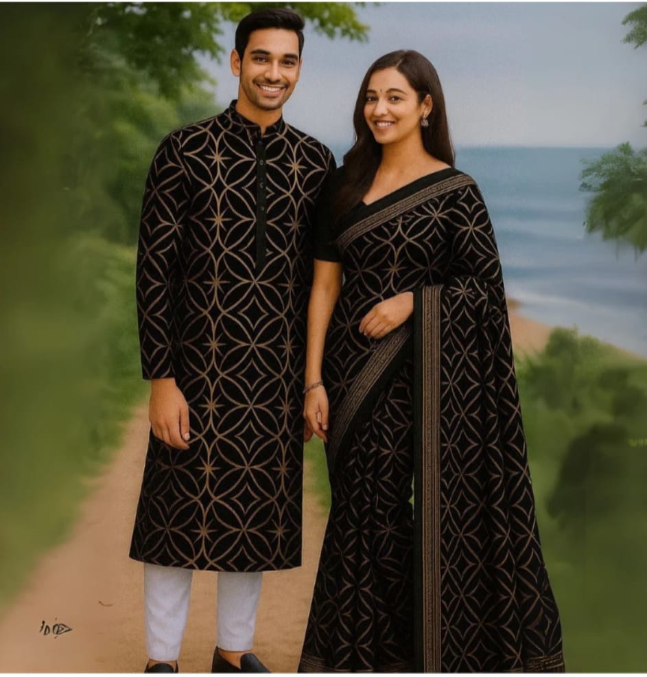 Eid Special Couple Sharee Panjabi Combo ছবি 13