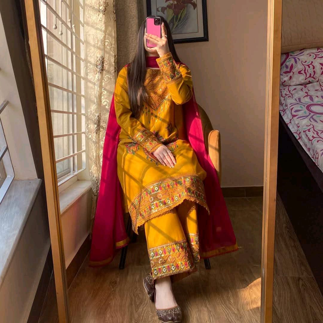Sequence Embroidery Three  Piece ছবি 4