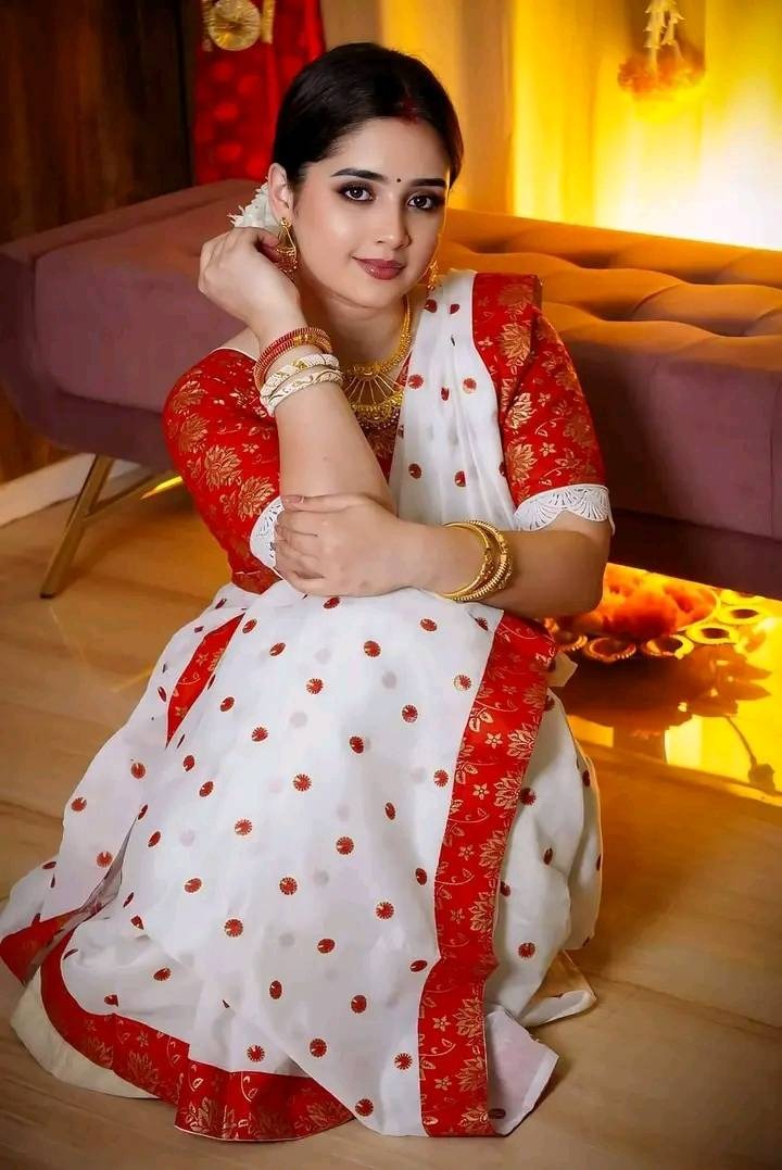 Half Silk Sharee with Blouse Piece ছবি 2