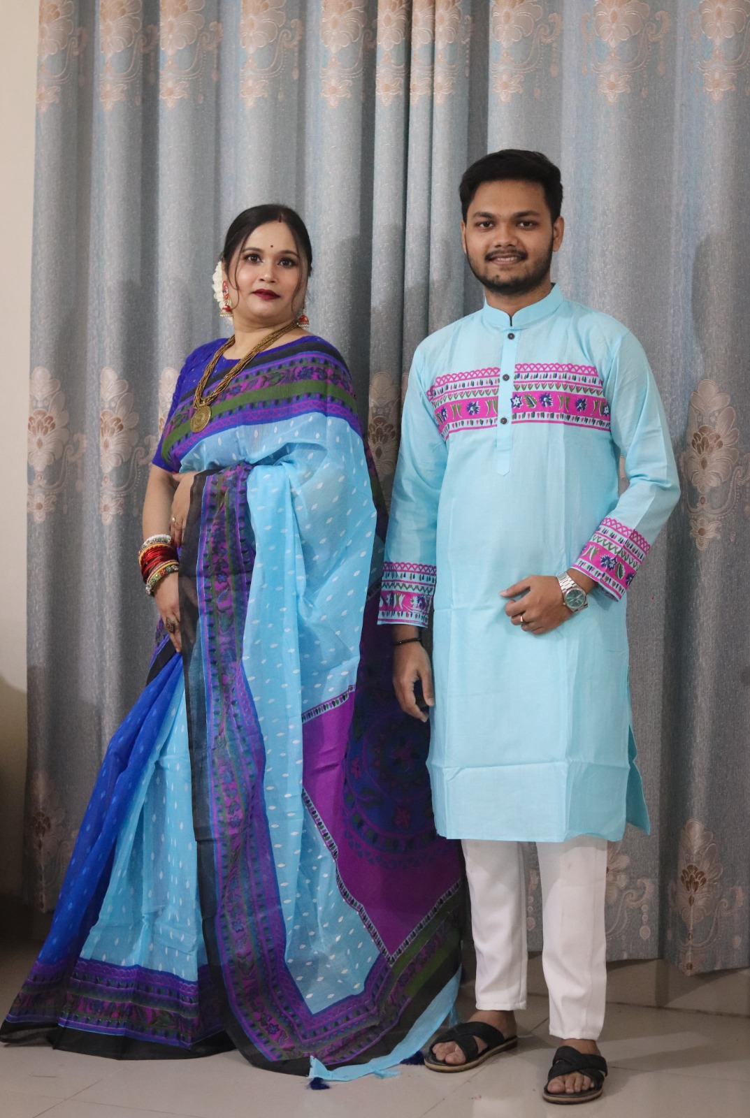 Sharee Panjabi Couple Set (No Blouse Piece) ছবি 11