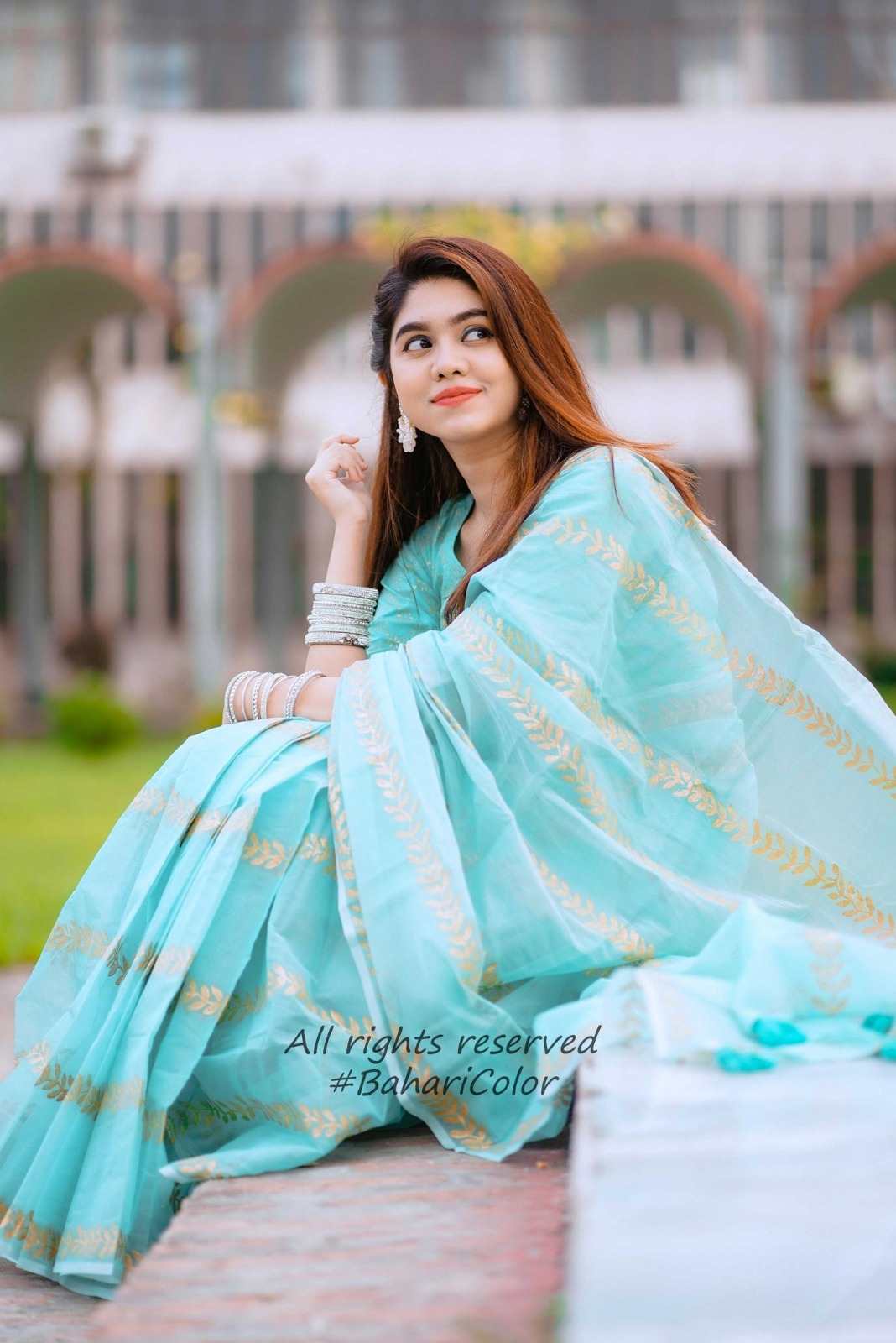 Block Print Sharee with Blouse Piece ছবি 13