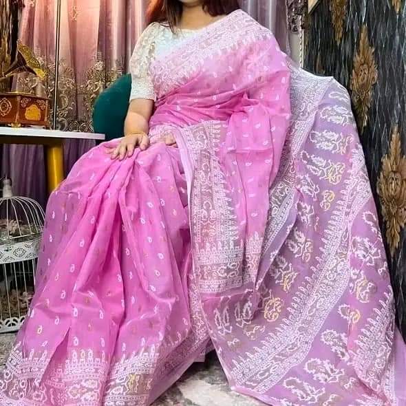 Half Silk Handprited Sarees ছবি 2