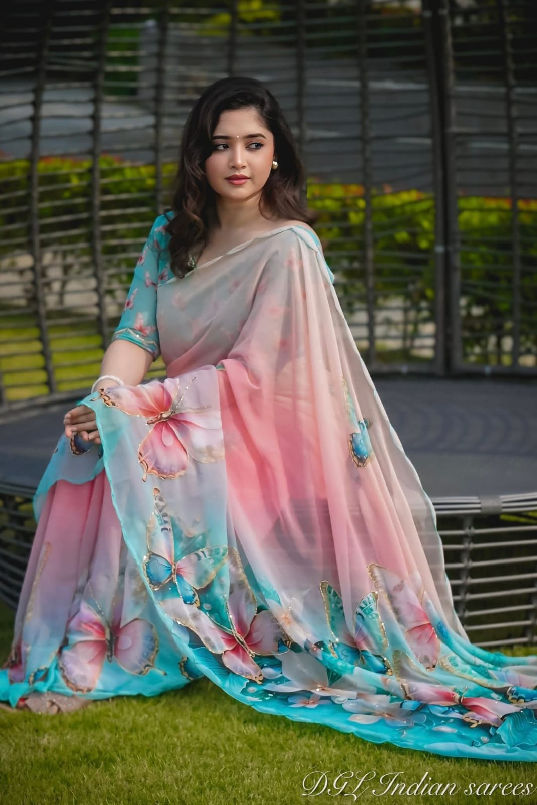 Digital Print sharee with blause pcs ছবি 4