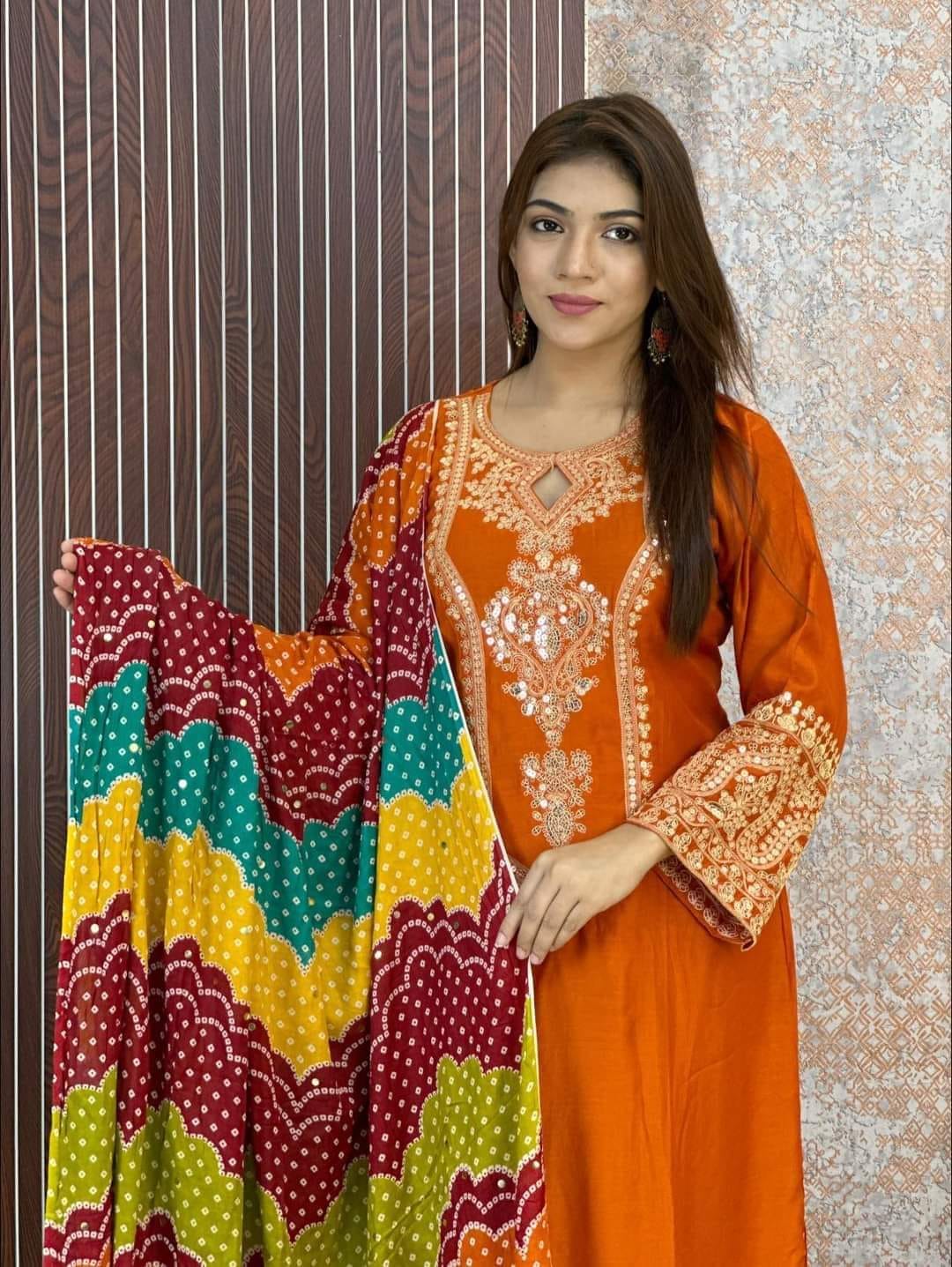 Linen Sequence Three Piece ছবি 5