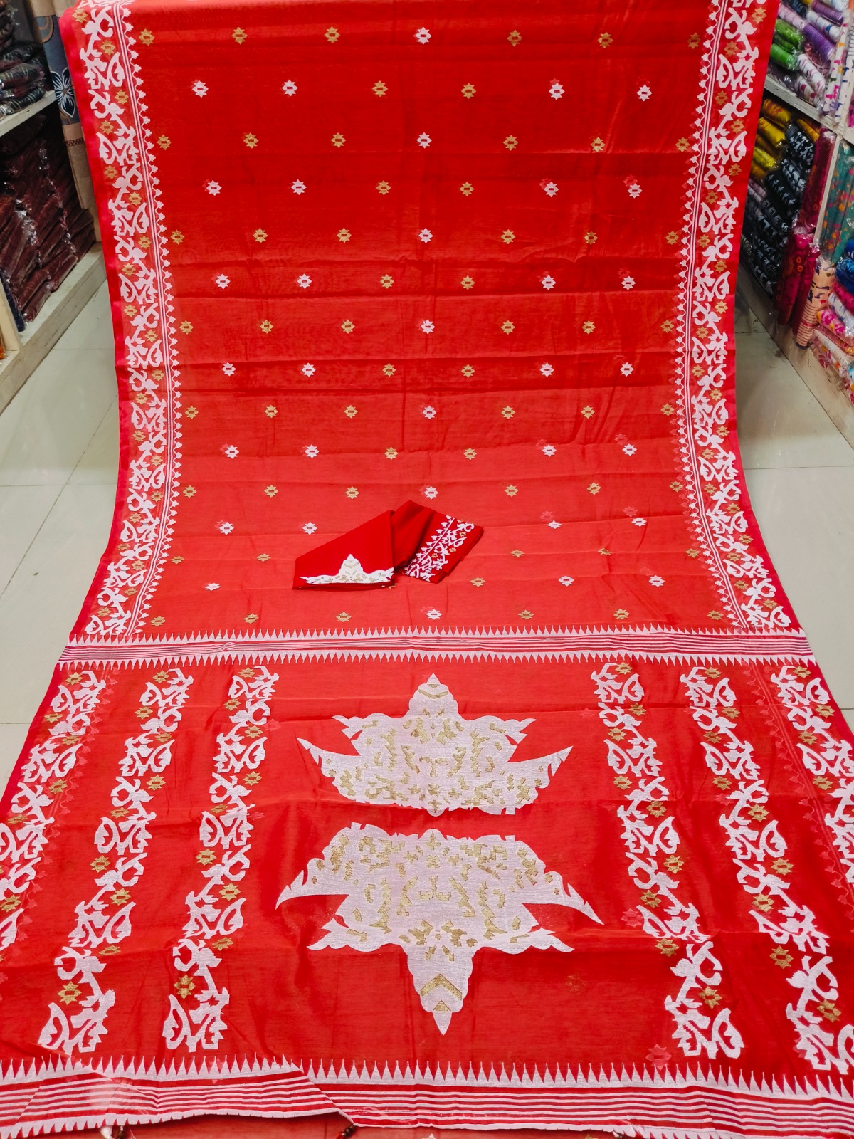 Half Silk Sharee with Blouse Piece