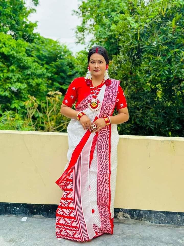 Half Silk Sharee with Blouse Piece