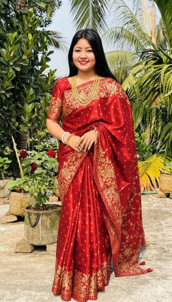 Japani Silk Sharee with Blouse Piece ছবি 6