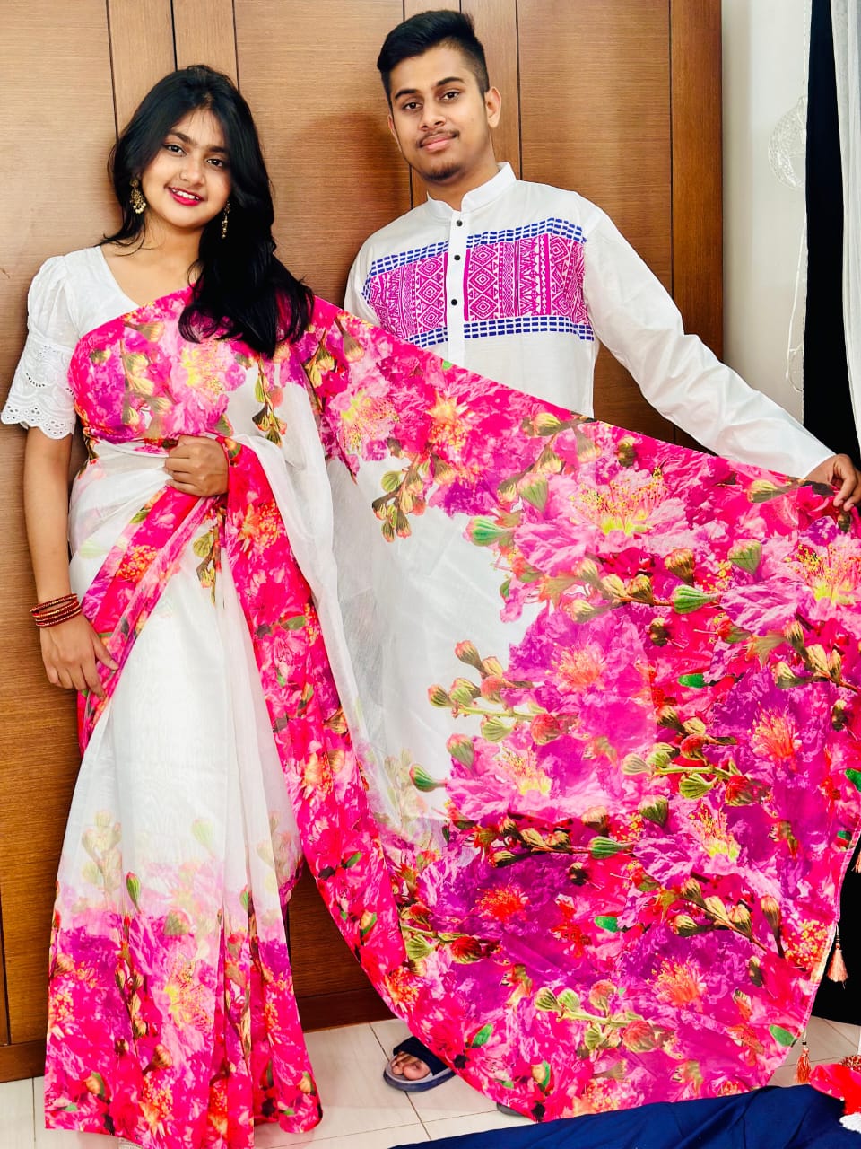 Sharee Panjabi Couple with Blouse Piece ছবি 2