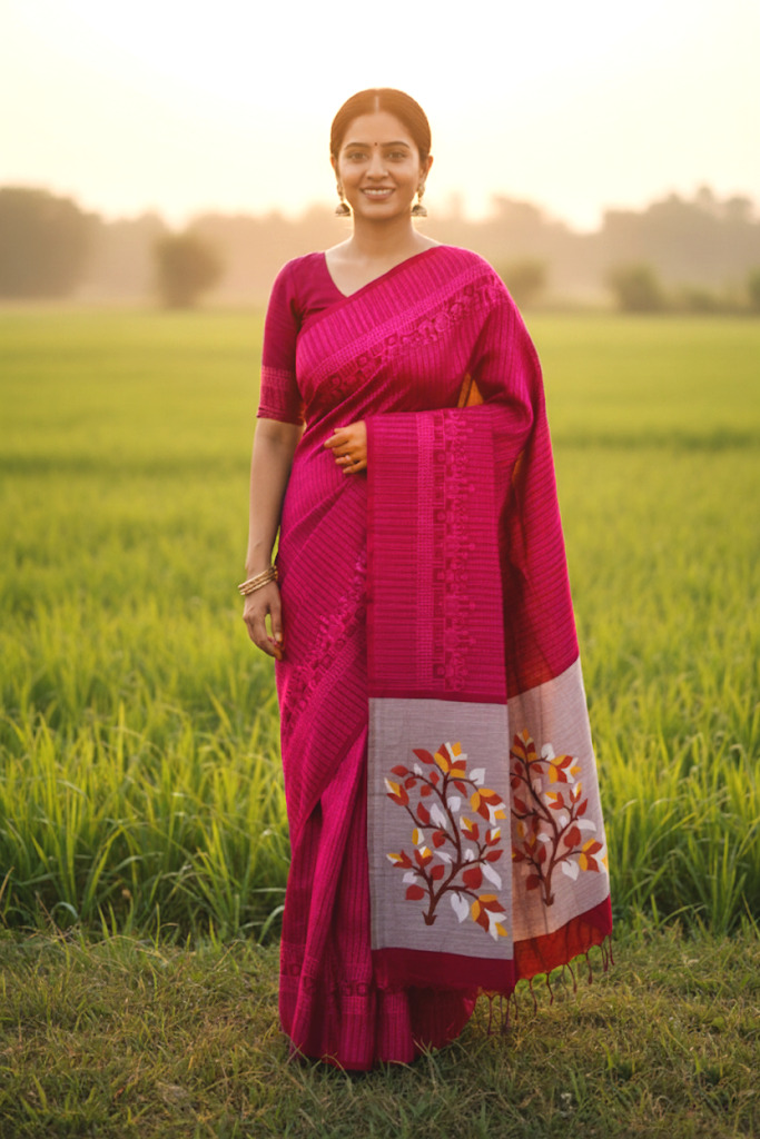 Cotton Sharee with Blouse Piece ছবি 6