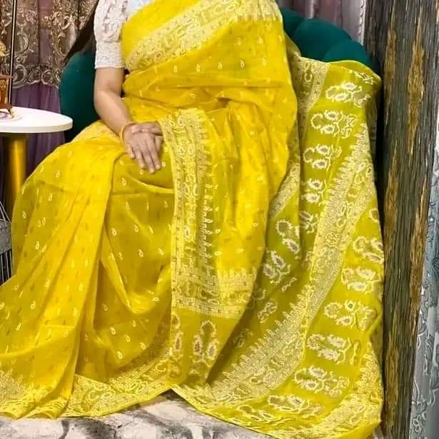 Half Silk Handprited Sarees ছবি 3