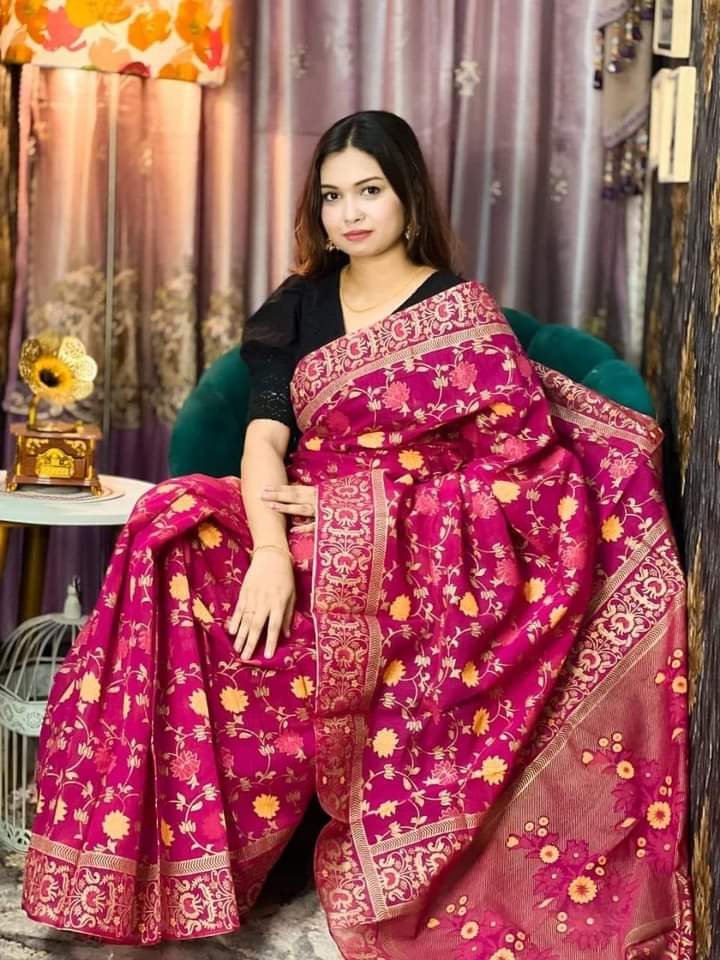 Half Silk Handprited Sarees ছবি 5