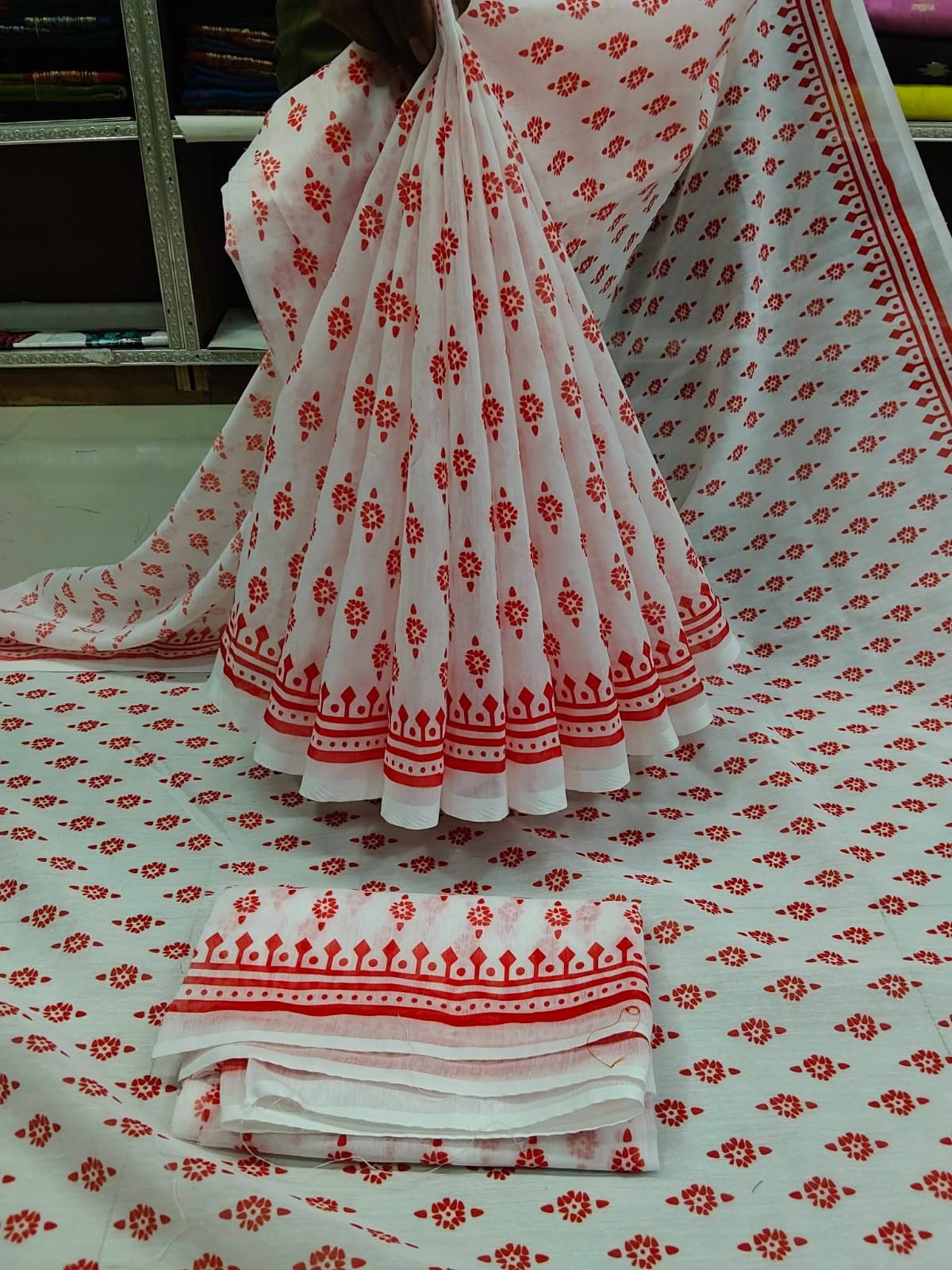 Chanderi silk sharee with blause pcs