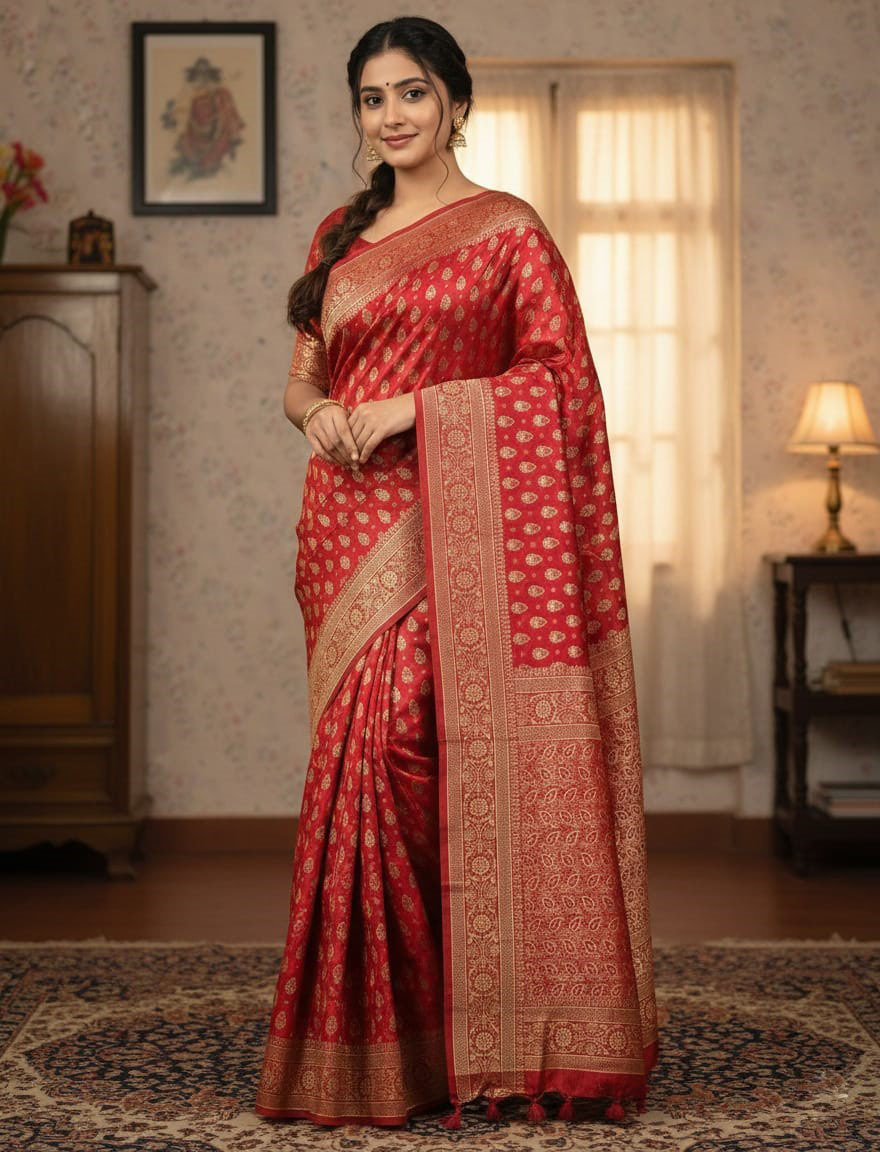 Japani Silk Sharee with Blouse Piece ছবি 7