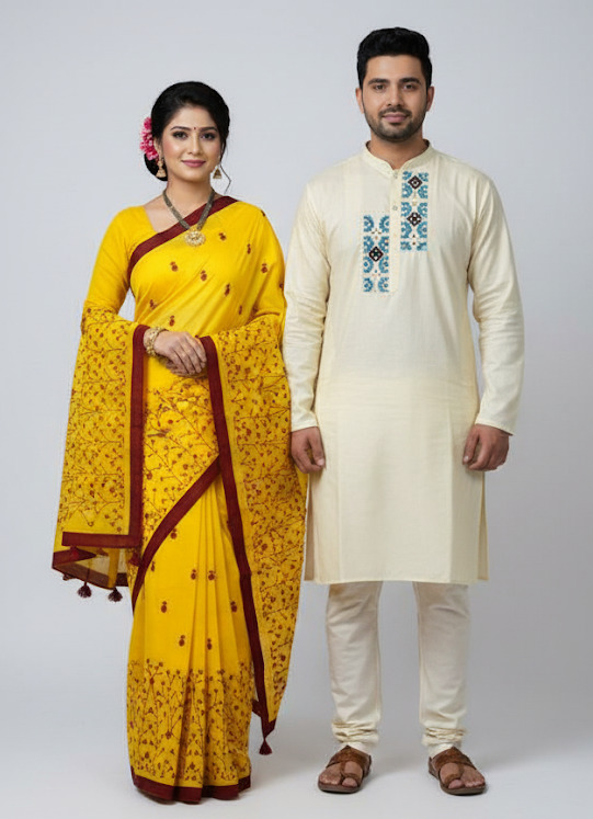 Premium Sharee Panjabi Couple Dress ছবি 12