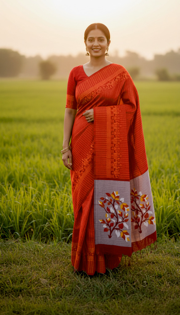 Cotton Sharee with Blouse Piece ছবি 8