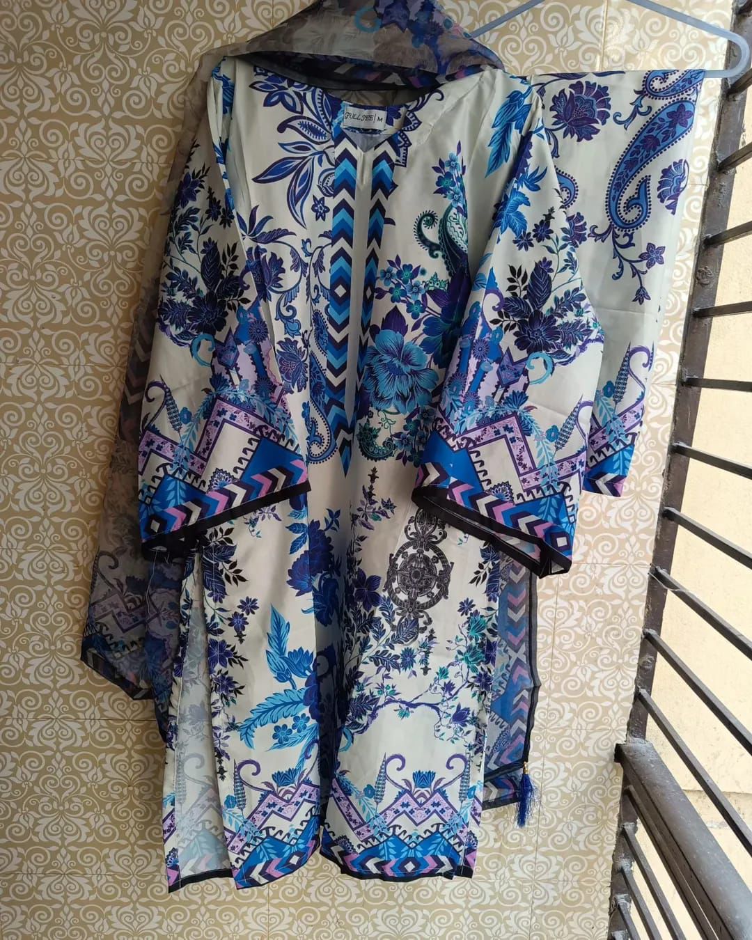 Ready Made Pure dubai silk  Digital  Print Three Piece