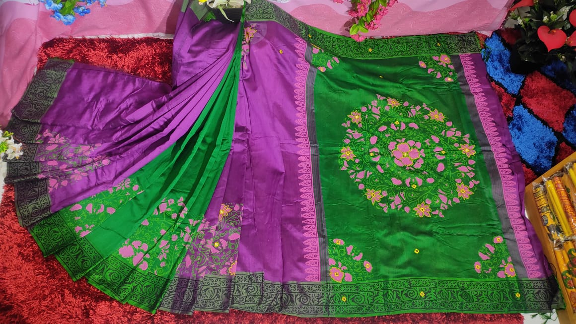 এমব্রয়ডাড়ী ধুপিয়ানসিল্ক শাড়ী ছবি 4