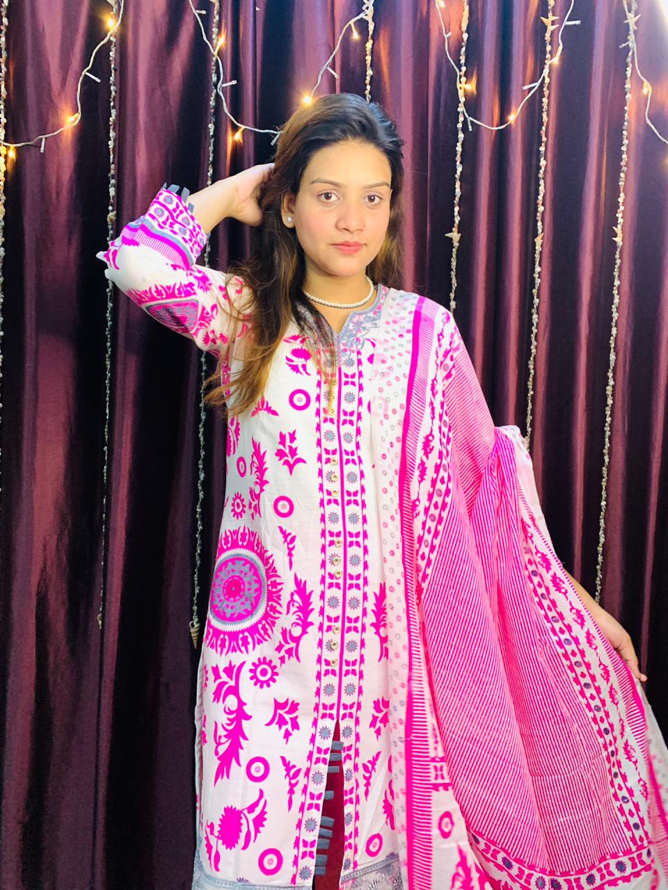 Coton dress whith skin print ছবি 4