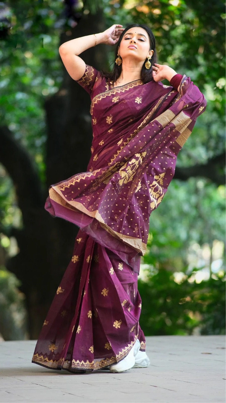 Semi Moslin Sharee with Blouse Piece ছবি 20