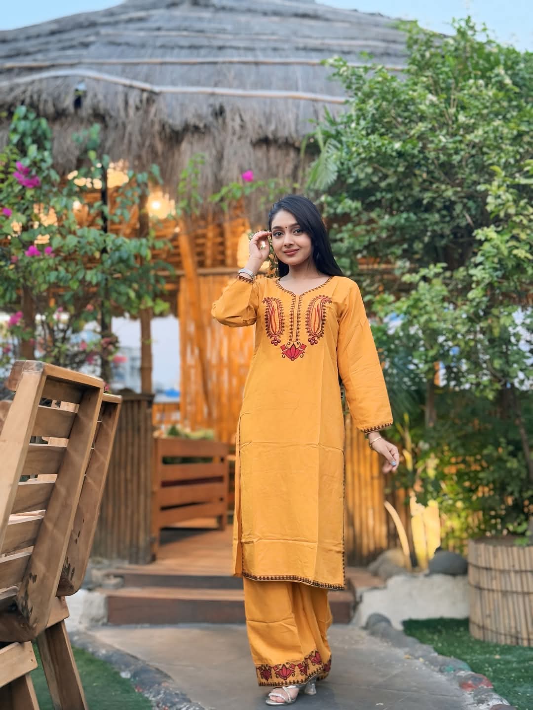 Embroidery Cotton Two Piece Co-Ord Set