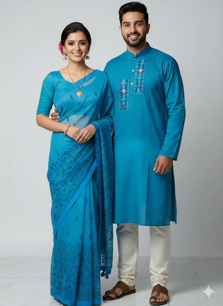 Premium Sharee Panjabi Couple Dress ছবি 7