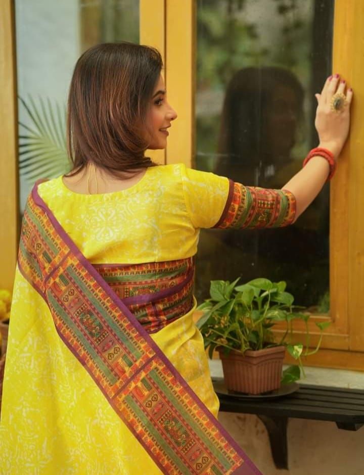 হাফ সিল্ক স্কিন প্রিন্ট শাড়ি ছবি 17