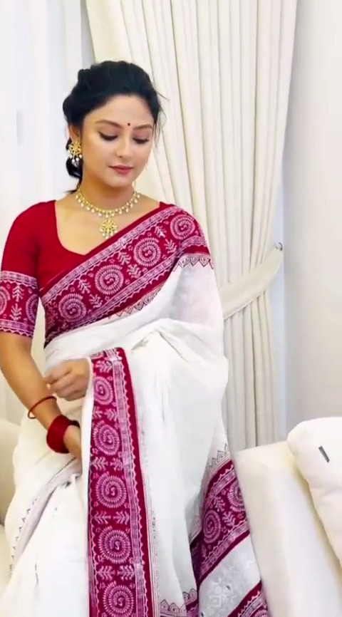 Skin Print Half Silk Sharee with Blouse Piece ছবি 4