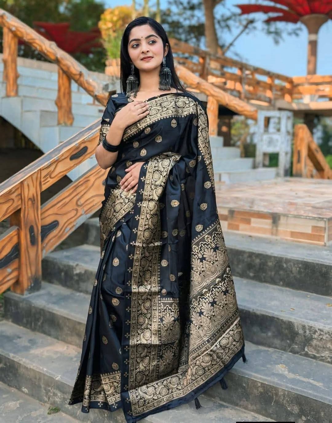 Japani Silk Sharee with Blouse Piece ছবি 6