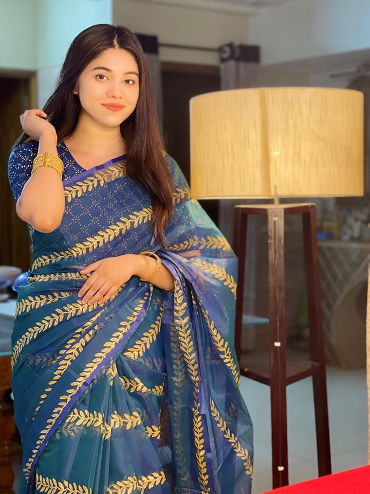 Block Print Sharee with Blouse Piece ছবি 4