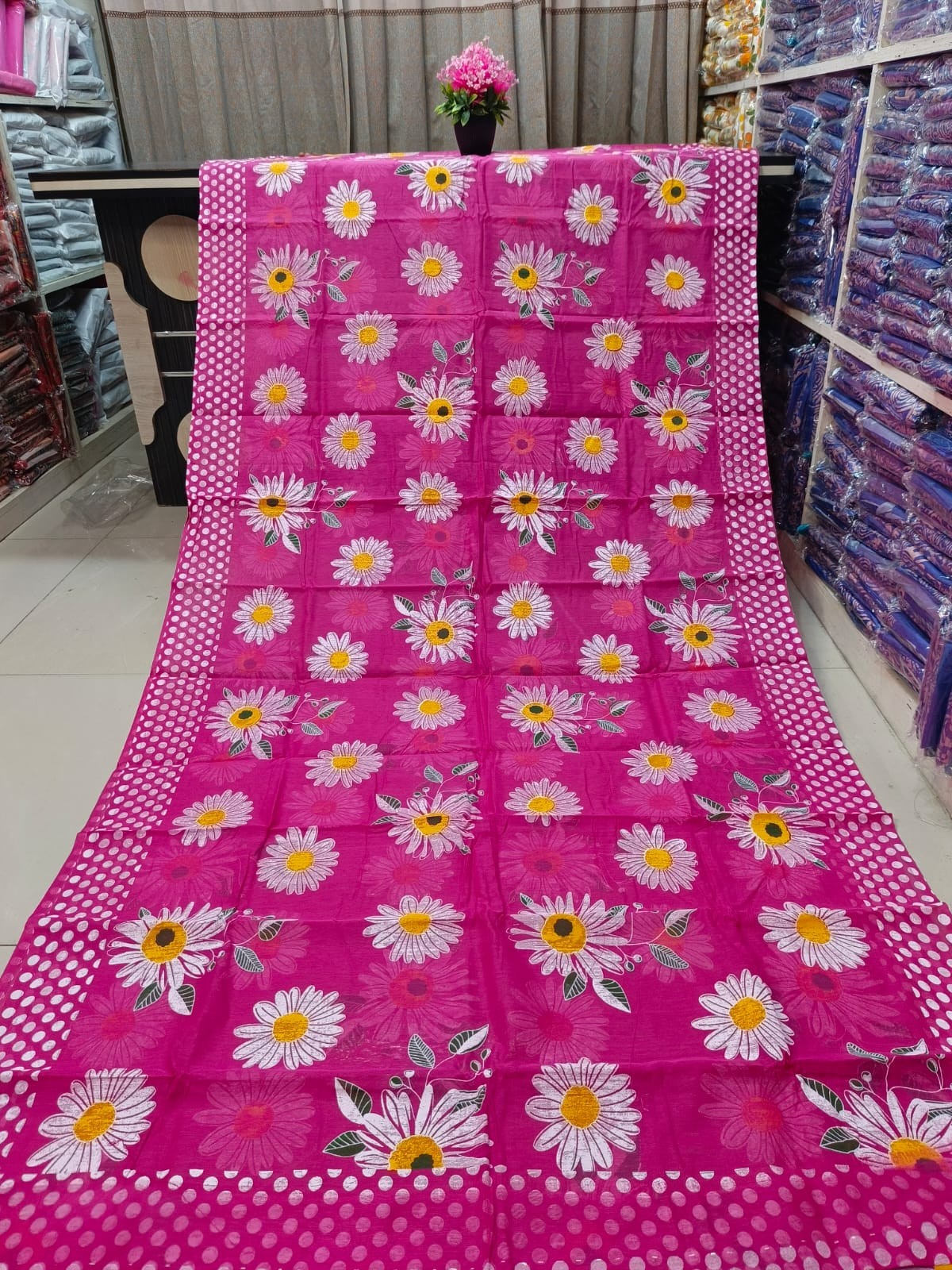 Half Silk Skin Print Sharee