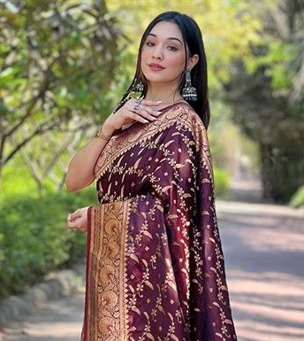 Japani Silk Skin Print Sharee with Blouse Piece ছবি 6