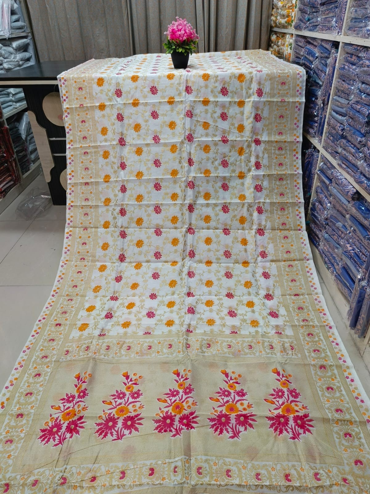 Half Silk Skin Print Sharee