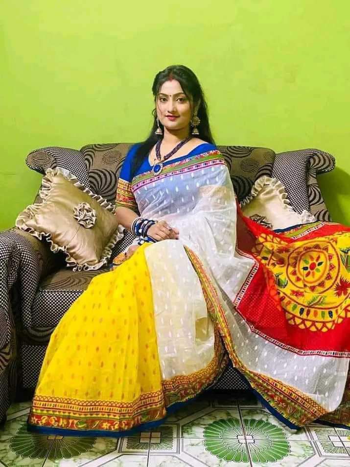 হাফ সিল্ক স্কিন প্রিন্ট শাড়ি ছবি 14
