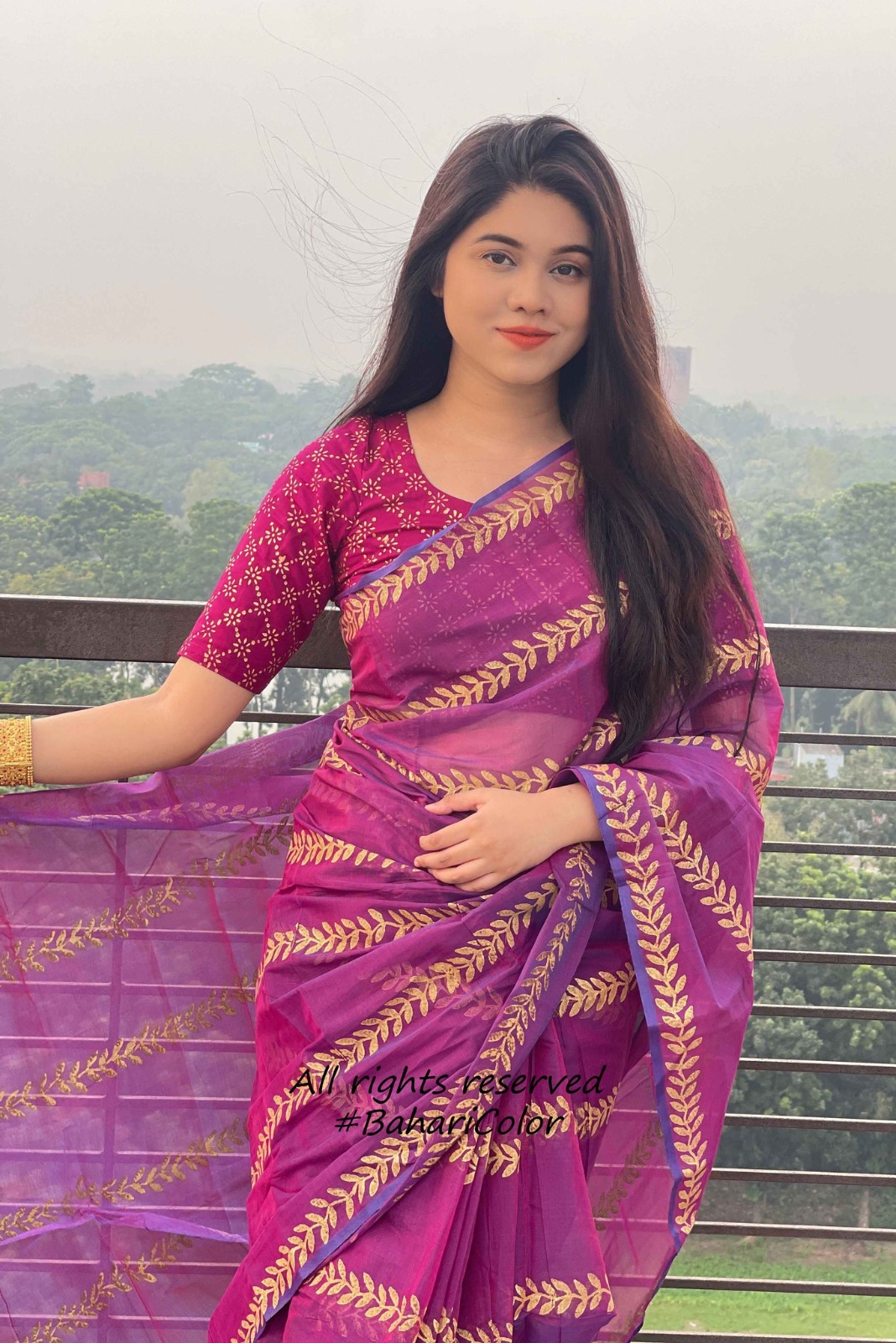 Block Print Sharee with Blouse Piece ছবি 10