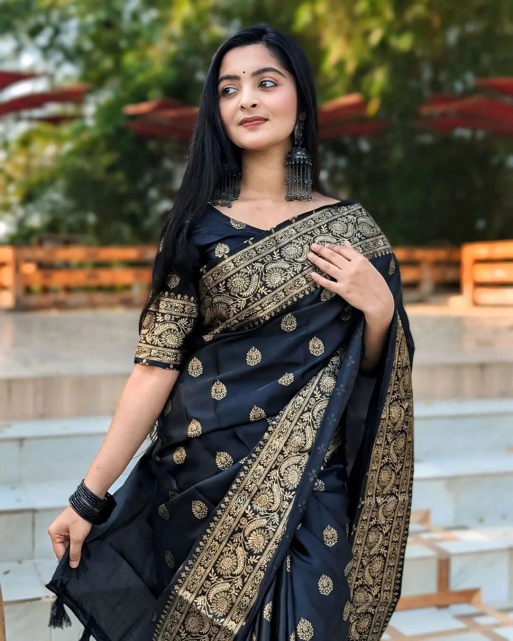 Japani Silk Skin Print Sharee with Blouse Piece ছবি 5